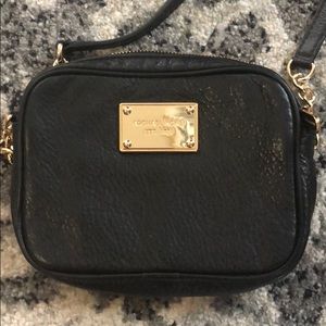 Michael Kors mini black purse with gold detailing